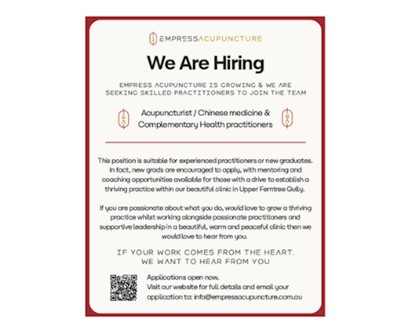 Acupuncturist / Chinese medicine practitioner position no default